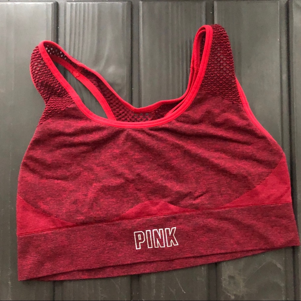 PINK by VS Deep Red Flex Sports Bra Sz S
